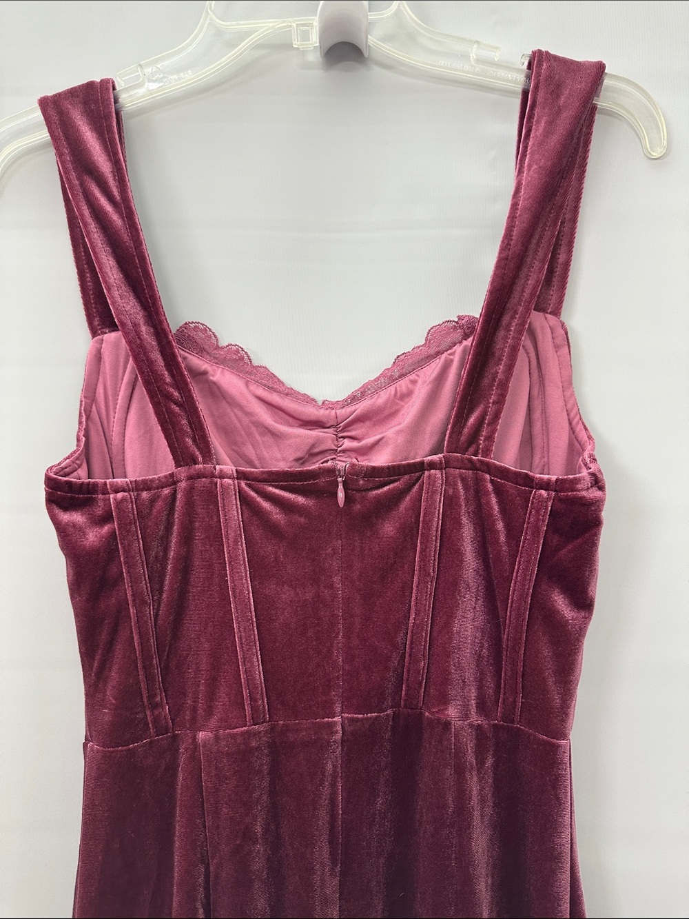 NWT Fashion Nova Velvet Dress Sydney Maxi Mauve Corset Bust Size Small - Picture 5 of 7